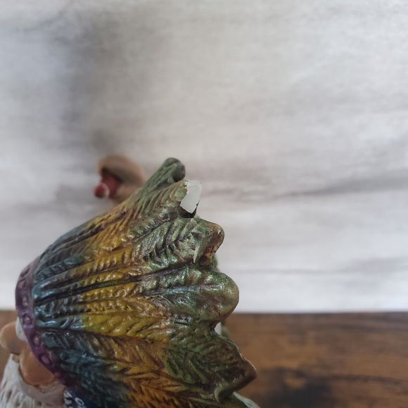 Santa Claus Ceramic Oklahoma State Christmas 9x8 Headress Covered Wagon Buffalo - Picture 4 of 11